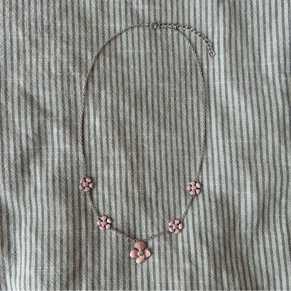 Pink Flower Silver Necklace - Picture 4 of 4